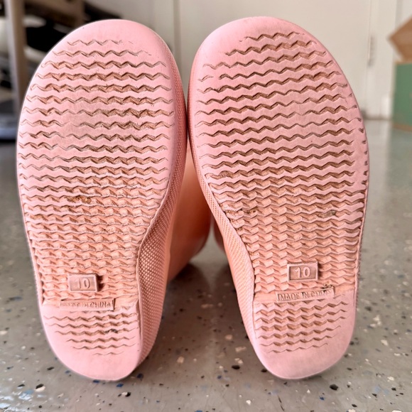 Hunter | Girl's Pink and Green Rain Outdoor Boots Size US 10 - Picture 13 of 14